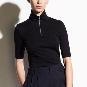 Women's Black Half-Zip Top